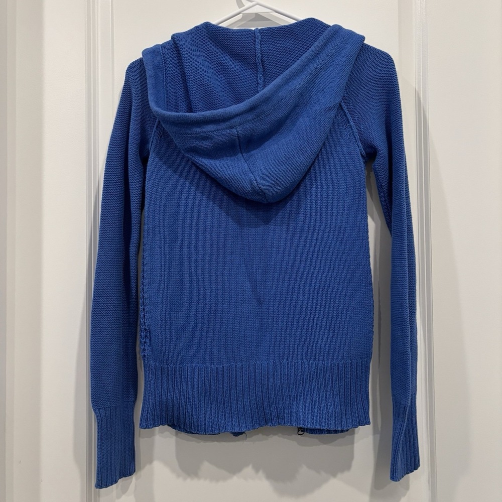 Aeropostale Knit Full Zip Hooded Sweater Womens Blue Size M Hoodie - Y2K Vintage - Picture 9 of 10